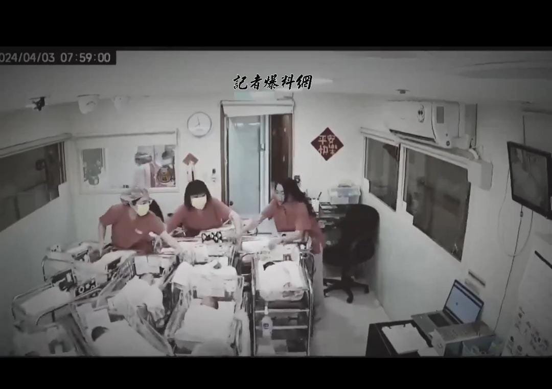 A beautiful act of kindness: Taiwanese nurses protect newborn babies during the recent earthquake.
