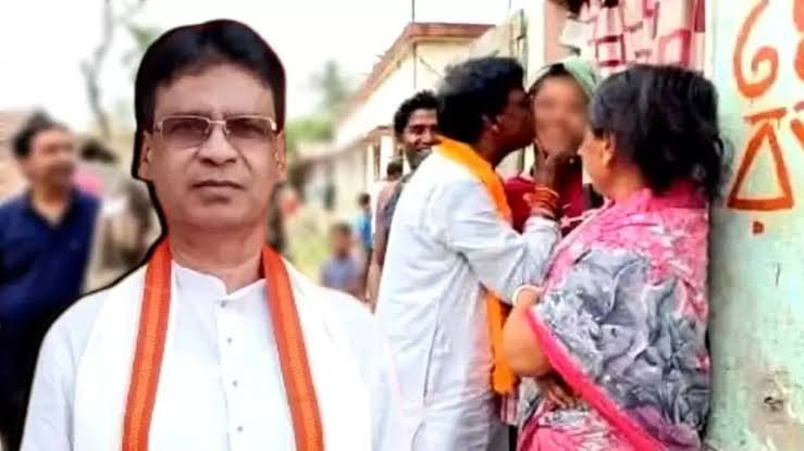 “Controversy Erupts as BJP MP Kisses Woman During Bengal Campaign”