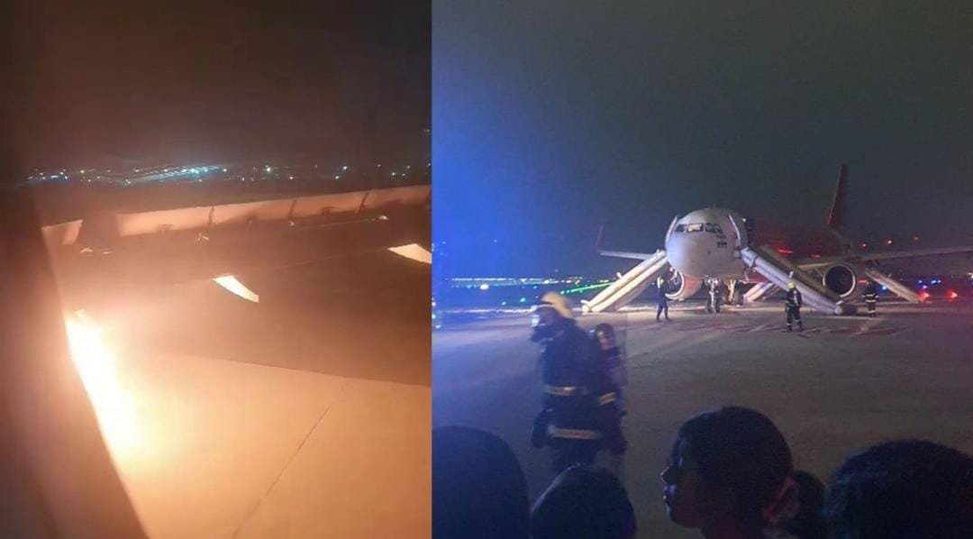 Forced to make an Emergency landing with 179 people on board, after Air India flight burst into flames.