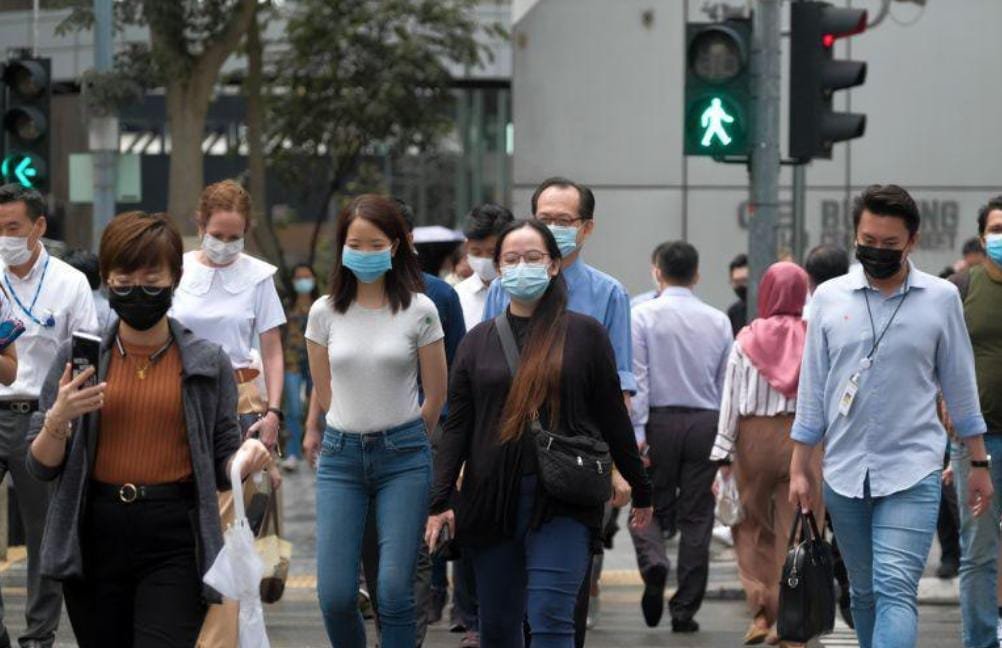 People adviced to wear masks, as new cases of Covid19 wave hits Singapore.